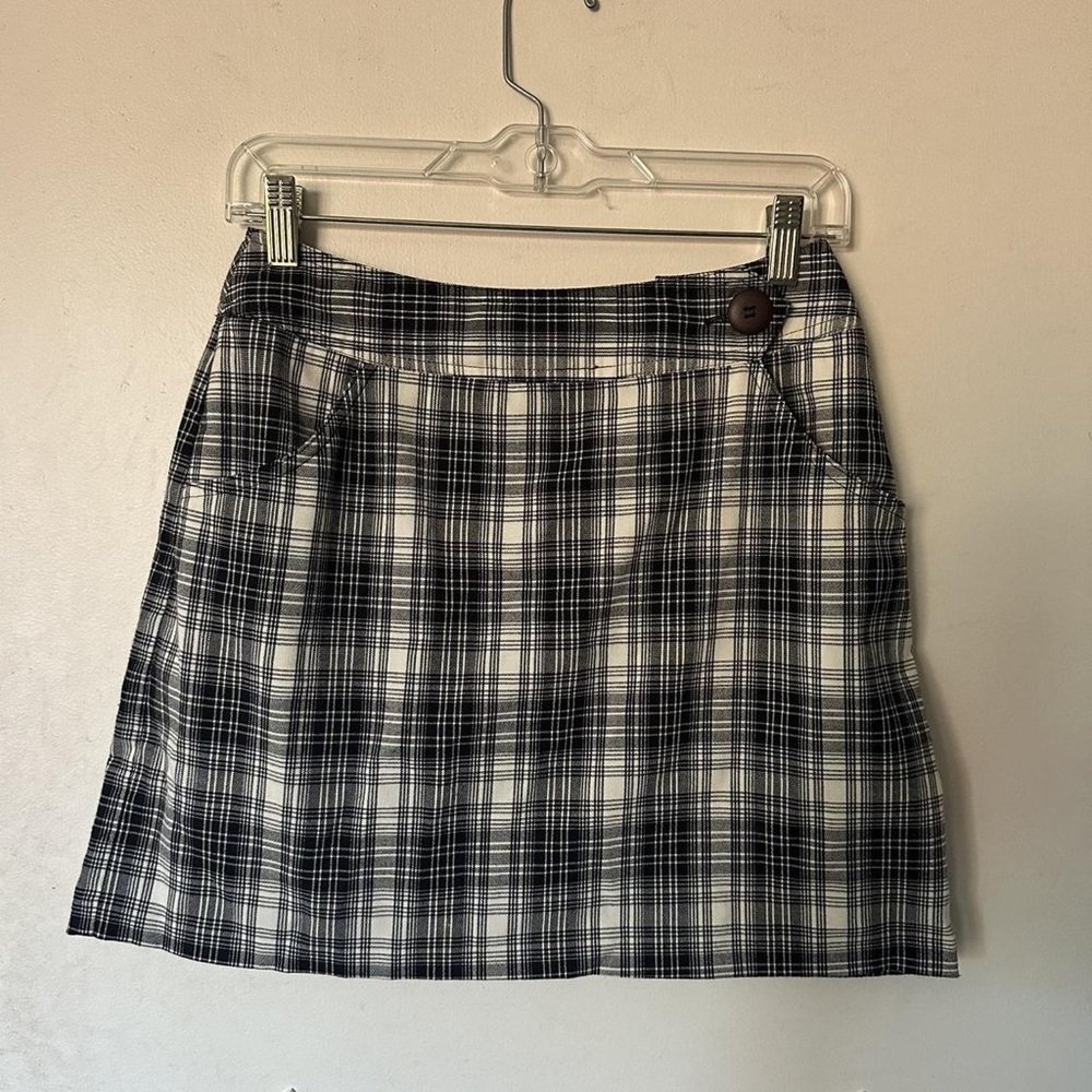 Old Navy Monochrome Plaid Mini Skirt